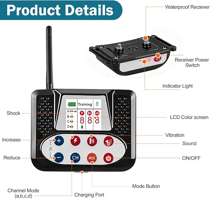 Wireless Dog Fence System, Invisible Fence for Dogs with Shock/Vibration Modes,Waterproof & Adjustable Perimeter Collar for Safety and Outdoor, Remote Training Collar