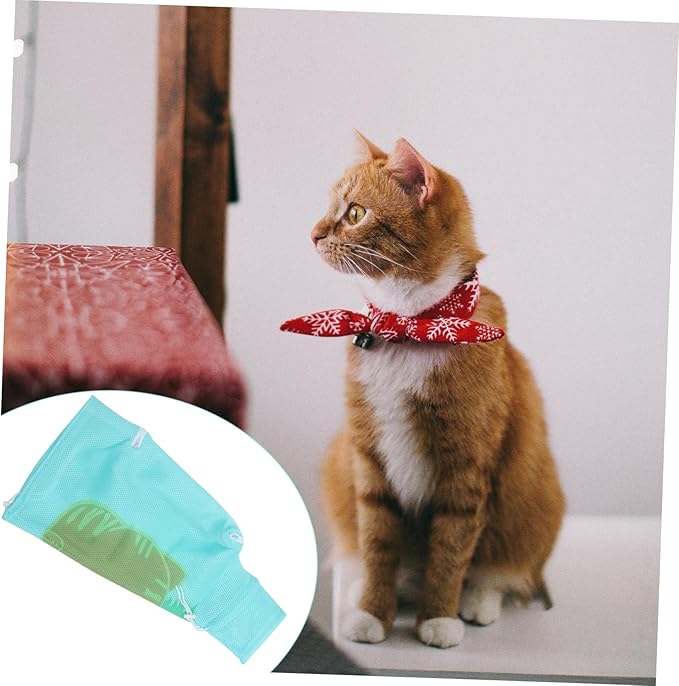 YARNOW Cat Grooming Net Bag Three Design for Bathing Nail Trimming and Cleaning Breathable and Scratch-Resistant Pet Holder Drawstring for Random Style