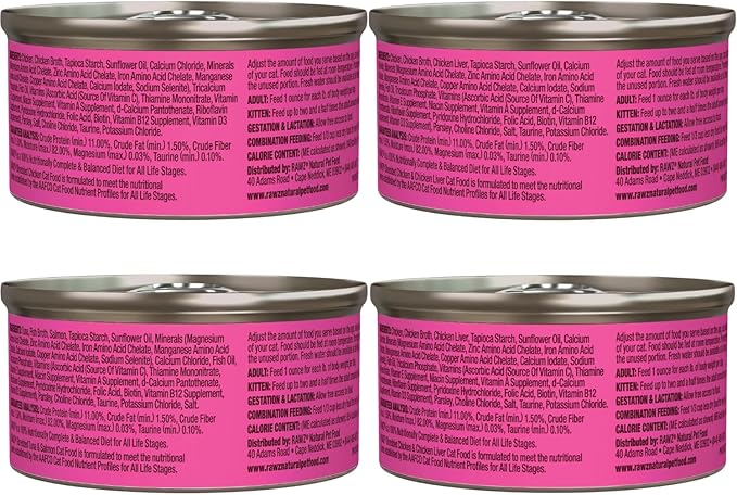 Rawz Natural Premium Canned Cat Wet Food Shredded -12 Pack Cans Variety Pack -4 Flavors with Yow Pet Lid- (Tuna & Salmon, Chicken & Liver, Tuna & Chicken, Chicken)- (3oz Cans)