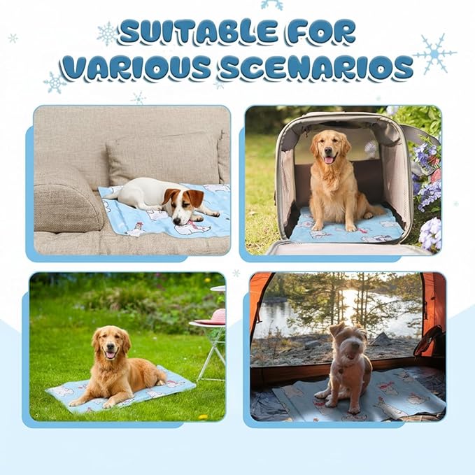 Nuanchu Dog Stroller Cooling Mat Waterproof Outdoor Pet Cooling Mat Washable Summer Cat Sleeping Blanket for Pet Stroller(23.62 x 35.43 Inches,Colorful Bear)