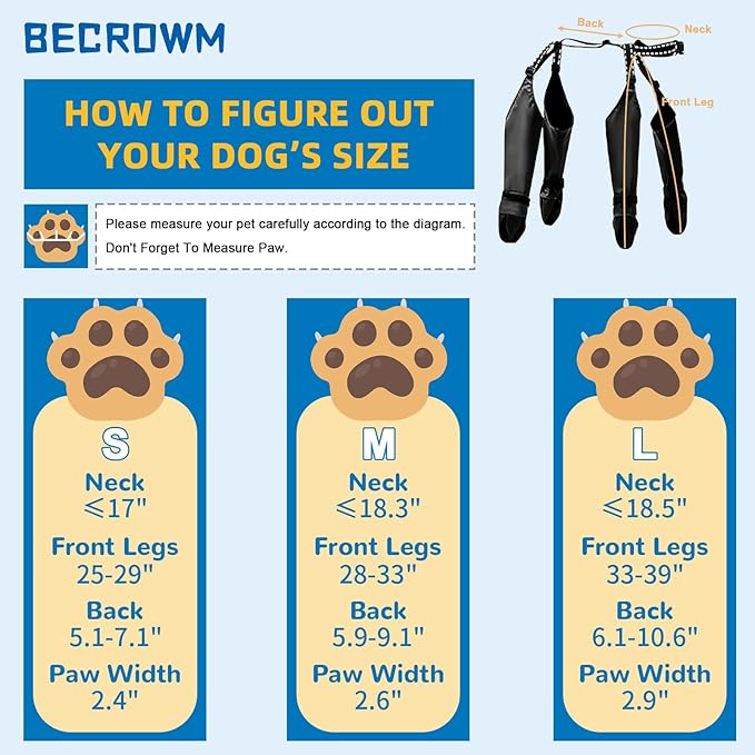 Waterproof Dog Boots for Small/Medium Dogs -Dog Paw Protectors Dog Suspender Boots Anti-Slip Pet Shoes for Outdoor Walking, Reflective Stay-On,Dirt-Proof Comfortable Booties (Black, Medium)