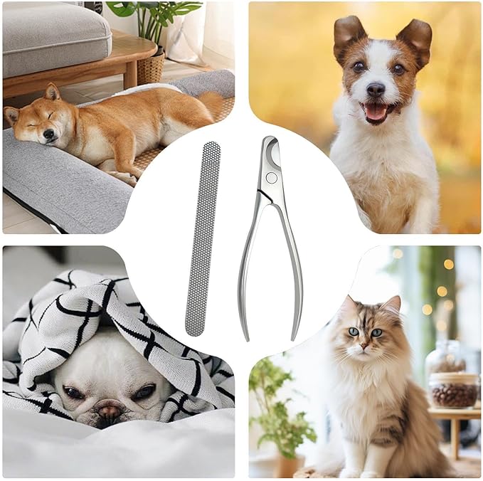 Safety Nail Trimmer, Cat Cutter Aid, 5.12 Inches Stainless Tool, Professional Heavy Duty Device with Secure Grip, Compact Supply with Daily Use, Home Accessories for Pets Breed Animal Clipping Indoor
