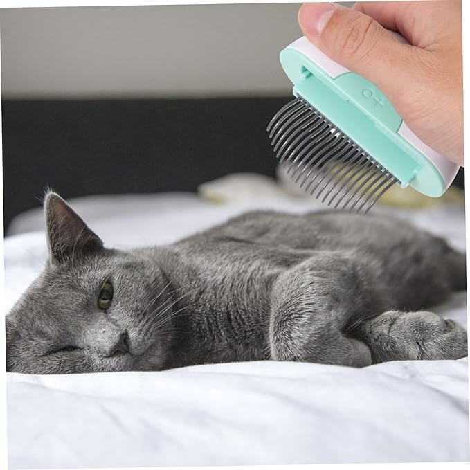Cat Hair Comb Grooming Tool with Non Slip Handle Lightweight Massage and Removal Comb for Tangles Loose Fur Knots and Dander Safe Material for Cats Hair Cleaning and Skin Massage