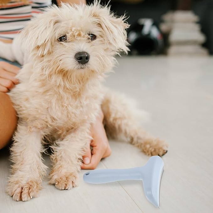 Pet Dematting Comb and Dog Shedding Brush, Large Sky-blue Undercoat Rake Hair Removal Tool for Cats and Dogs, Professional Grooming Supplies for Household Pet Hair Control