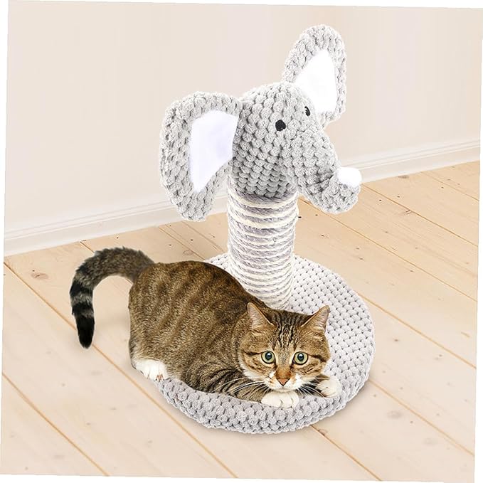 2pcs Small Animal Pattern Sisal Rope Cat Scratching Posts Vertical Wear-Resistant Climbing Poles for Indoor Cats Kittens