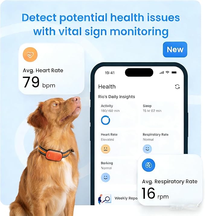 4G Smart GPS Pet Tracker with Real-Time Location Tracking,Waterproof, Historical Trajectory, Long Battery Life, Nationwide Coverage, Fits All Collars(Subscription Required)