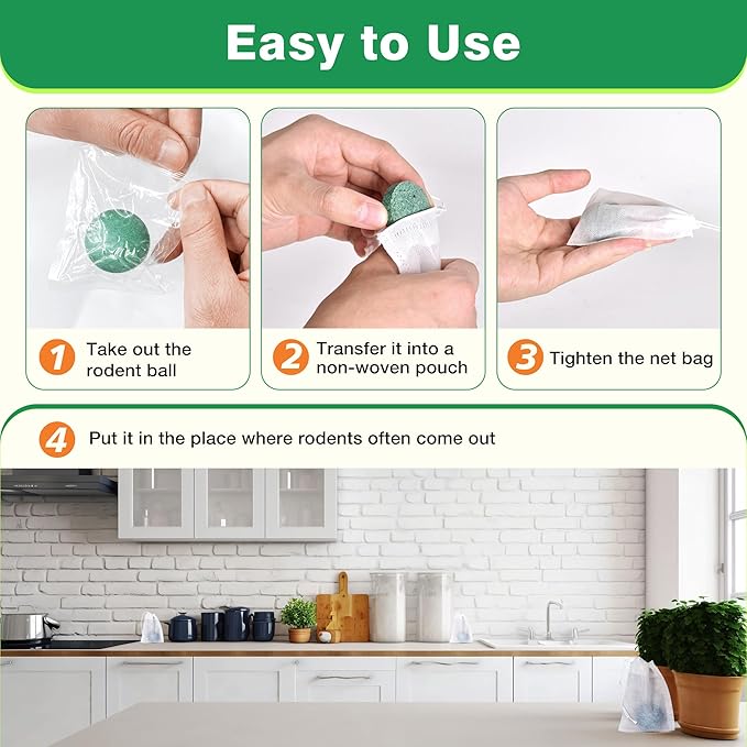 Mouse Rodent Repellent, 24 Pack Peppermint Oil to Repel Mice and Rats– Keeps Rodent Pests Away Effectively-Indoor/Outdoor Use, Safe for Homes & Pets Garden & Home