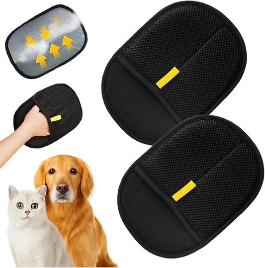 Pet Hair Removal Gloves – Electrostatic Fur Cleaning Tool | Quickly Remove Hair from Furniture, Carpets, Car Seats and Clothes – Gentle, Washable and Reusable(2 Pcs)