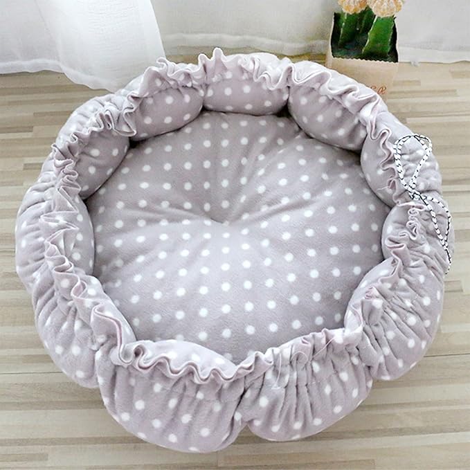 Round Bed Sleeping Dog Winter House Drawstring Design Pet Mat for Kitten Puppy Sleeping Supplies Sofa Plush Sofa on