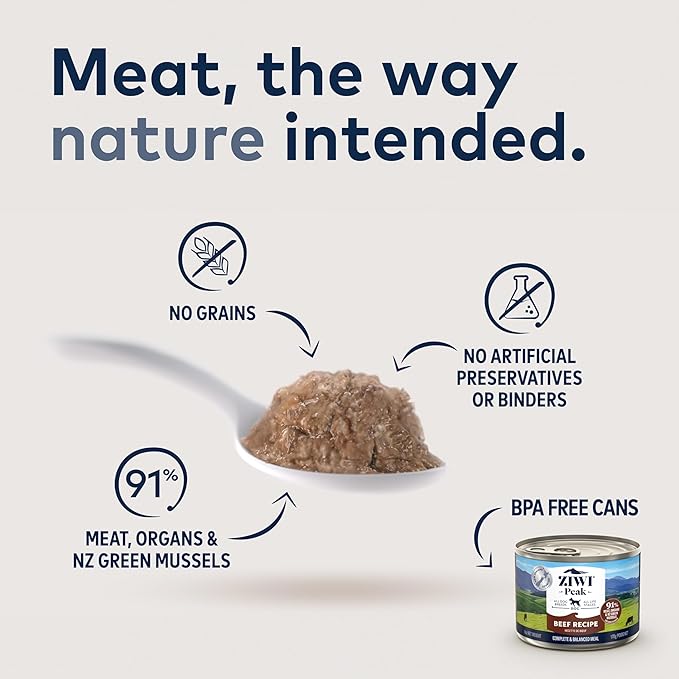 ZIWI Peak Canned Wet Dog Food – All Natural, High Protein, Grain Free, Limited Ingredient, with Superfoods (Beef, Case of 12, 13.75oz Cans)