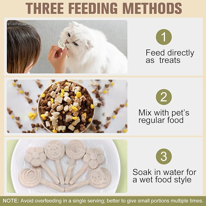 Memorjew 25PCS Chicken & Goat Milk Freeze- Dried Lollipops｜Individually Wrapped, Portable Dental Food for Dogs & Cats (Chicken)