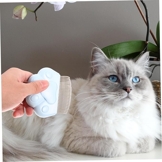 2Pcs Cat Grooming Combs for Shedding Cats and Dogs Fine Design Brush to Remove Pet Hair Loose Knots Dander and Trapped Fur Suitable for All Hair Types