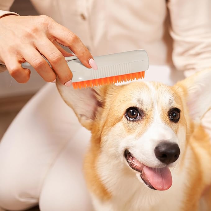 YARNOW Pet Shedding Brush and Cat Grooming Brush with Rotating Design Khaki Color Detachable Hair Removal Comb for Long and Short Haired Dogs and Cats for Pet Grooming
