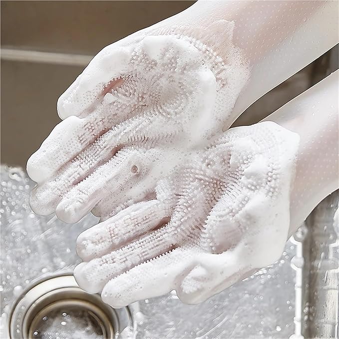Pet Grooming Gloves for Dogs and Cats - Silicone Bathing Scrubber & Hair Removal Glove for Easy Cleaning(Green)