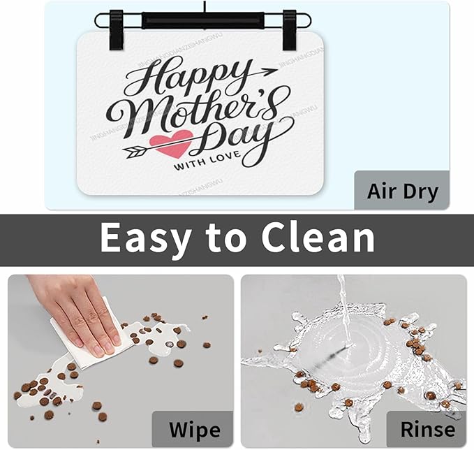 Pet Feeding Mat Absorbent Dog Mat for Food and Water Bowl Dog Accessories Happy Mother's Day Floral Gift for Mom Dd Pet Supplies Dogs Quick Dry Cat Water Dispenser Mats 24x16In