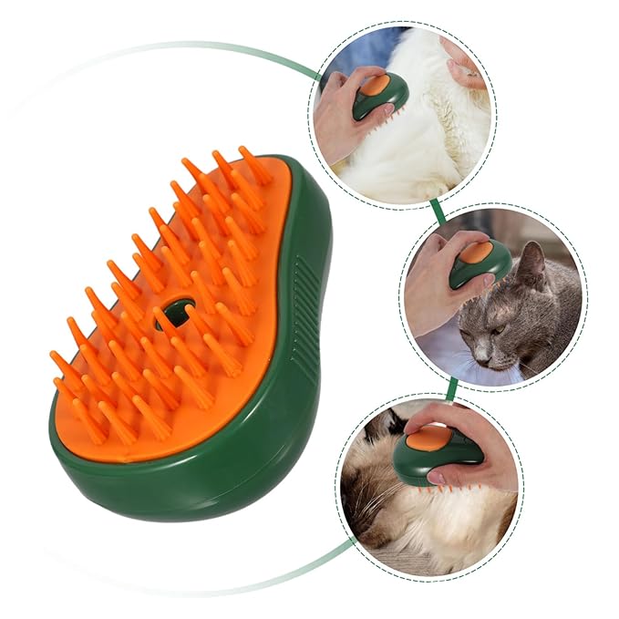 Cat Grooming Steam Brush Dog Bath Brush for Easy Cleaning Cat Massage Tool in Adorable for Removing Tangled and Relaxation
