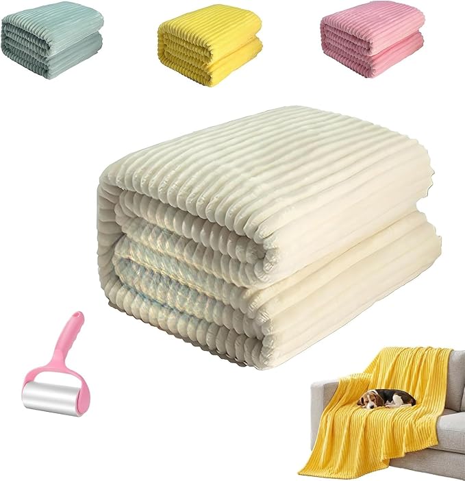 Emotional Support Dog Blanket, Soft Plush Security Blanket for Dogs & Cats, Calming Comfort Throw for Couch Bed Kennel Crate, Machine Washable Pet Supplies(White,39.37 * 59.06")