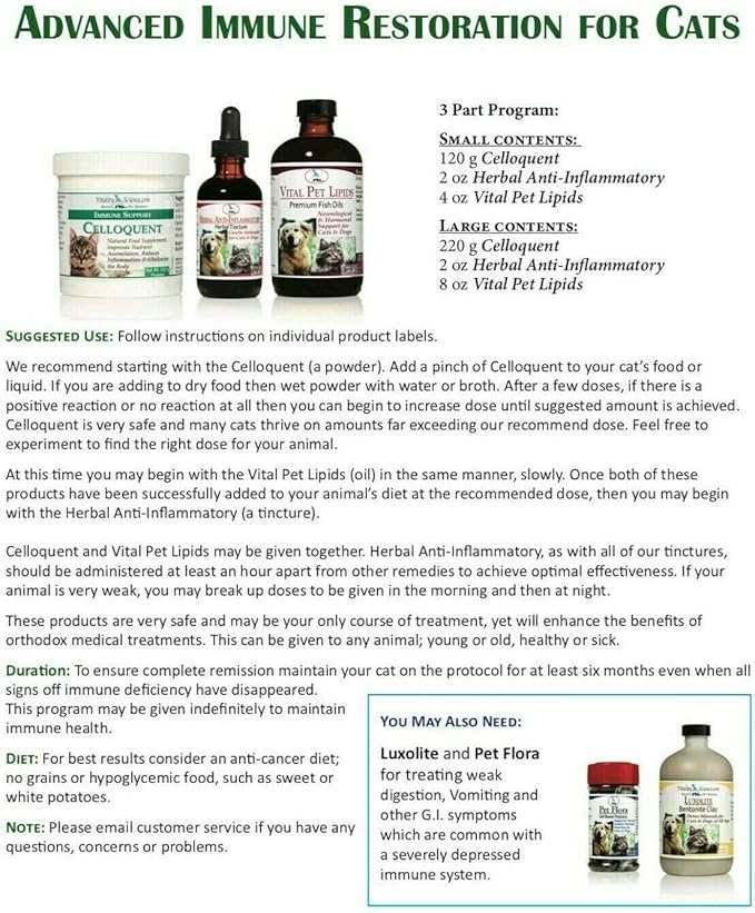 Vitality Science Advanced Immune Restoration Supplements for Cats | Intense Regeneration Protocol | Helps with Pain Relief (Large)
