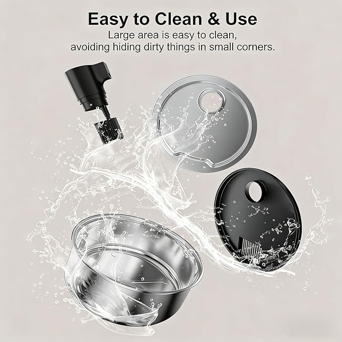 Dog Water Fountain, 8L Stainless Steel Dog Water Fountain for Large Dogs, Dog Water Bowl Dispenser, Super Quiet Pump and Replacement Filters for Cats and Dogs (Silver-8L+16Filters)