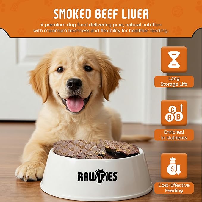 Premium Freeze-Dried Smoked Beef Liver for Dogs – 100% USA-Sourced Raw Meat Dog Food – Grain-Free, No Fillers, High Protein Nutrition for Small & Large Breeds, 4 Pack