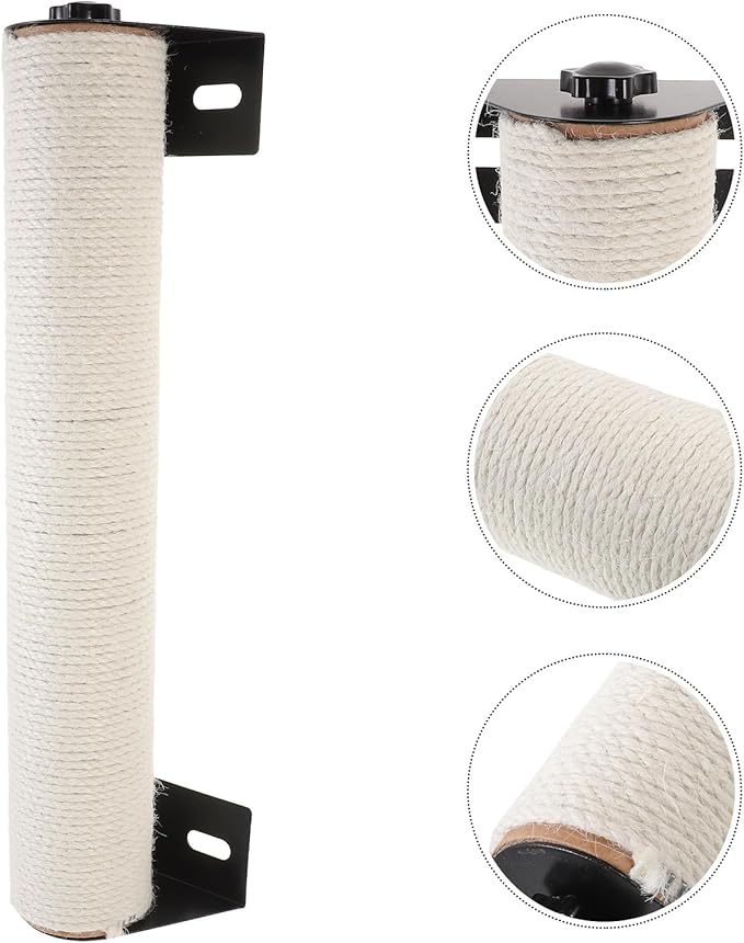 PRETYZOOM Wall Mounted Cat Scratcher Post with Sisal Rope, 7x40cm Vertical Kitten Scratching Pole for Cage Cats, Indoor Climbing and Daily Use Scratch Pad