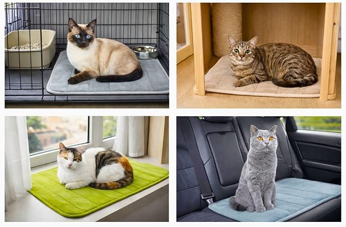 Washable Pet Bed Mat (23.6 x 15.8 Inch) – 3-Pack for Indoor/Outdoor Use, Soft Sleeping Mat for Cats, Small Pets, Kitty, Puppy, Rabbit – Cozy Bedding Pads for Pets Up to 20lbs