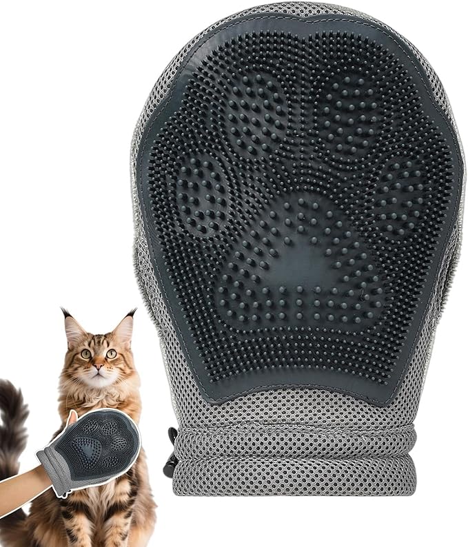 Cat Hair Remover Glove,Kitten Hair Removal Grooming - Double-Sided Puppy Grooming Mittens | for Carpet Couch Clothing Bedding Furniture Indoor Home Car Camping Salon