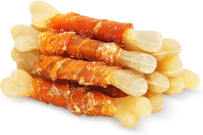 UrbanX HealthyBones Rawhide Free Healthy Foods for Dachsador and Other Med Mixed Breed Dogs, Chicken Wrapped Sticks Dog Foods, Soft Chewy Foods for Training Rewards, 7 Count