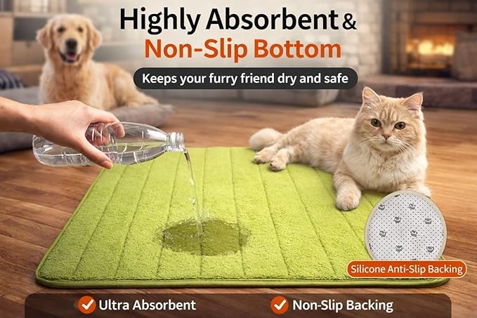 Washable Pet Bed Mat (23.6 x 15.8 Inch) – 3-Pack for Indoor/Outdoor Use, Soft Sleeping Mat for Cats, Small Pets, Kitty, Puppy, Rabbit – Cozy Bedding Pads for Pets Up to 20lbs