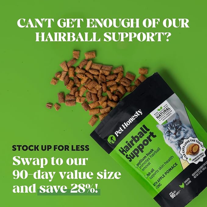 Cat Immune Support Lysine Allergy Relief and Hairball Support Crunchy & Creamy Chews Bundle