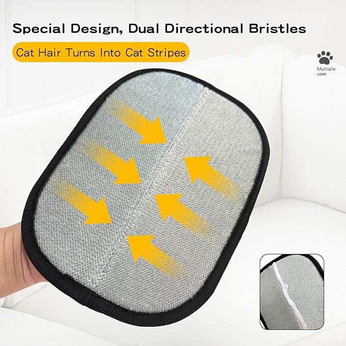 Electrostatic Pet Hair Remover Gloves Manual Style Cat & Dog Hair Removal Gloves for Couch Pet Hair Removal Lint Roller
