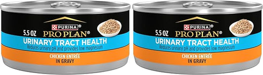 Purina Pro Plan Urinary Tract Health Chicken Entree in Gravy Cat Food - 5.5 oz. Cans,(Pack of 48)
