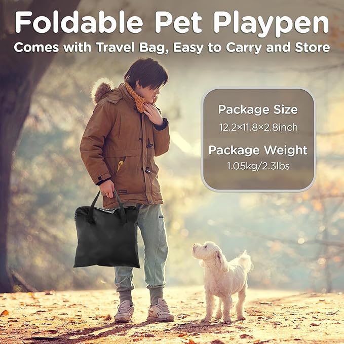 Foldable Pet Kitten Playpen, Upgrade Waterproof Portable Cat Dog Playpen Kennel Tent for Small Dog Cat, Retractable Shade Cover, Indoor Outdoor Use for Small Pet.