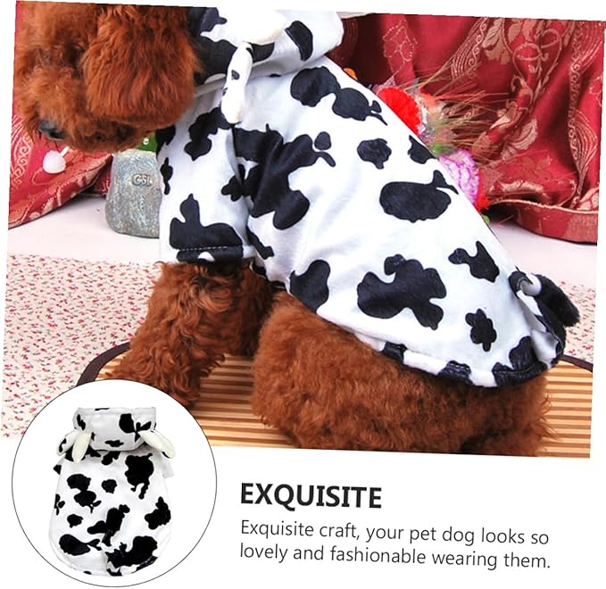 FOMIYES Dog Costume Cow Pattern Pet Garment Cute 3D Cow Print Dog Apparel Medium Size for Cosplay and Decorative Use in Pet Supplies