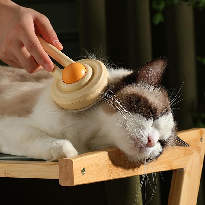Cat Hair Comb Pet Cat Brush Pet Massage Brush Rub Hair Removal Combs For Dogs For Cat Pet Grooming Combs Bath Supplies Pet Cat Brush, champagne yellow