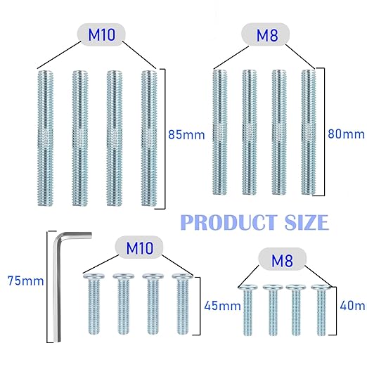 17PCS Cat Scratching Post Replacement Screws, Cat Tree Replacement Parts with Allen Wrench M10 & M8 Scratching Post Replacement Threaded Bolts & Screws