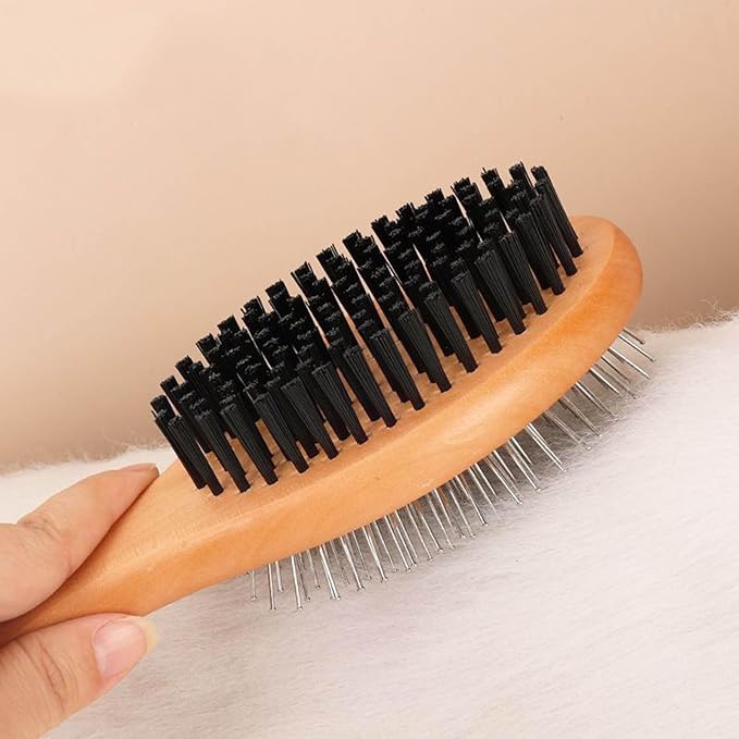 Cat Grooming Brush,Wooden Comfort Grip Hair Remover | Dog Hair Brush Pet Grooming Comb | for Massage Shower Outdoor Home Bathroom Puppy Kitten Bathing Washing Cleaning