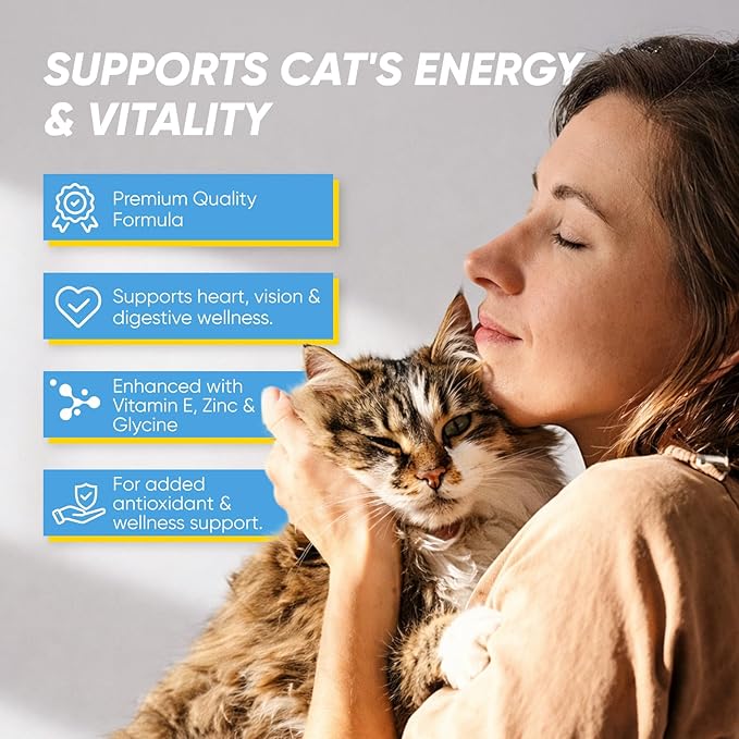 Taurine for Cats, Pure Taurine Powder for Cats, Mix-in Formula for Cat Food, Supports Overall Vitality, Essential Amino Acid for Cat Wellness, 120 g (4.23 oz)