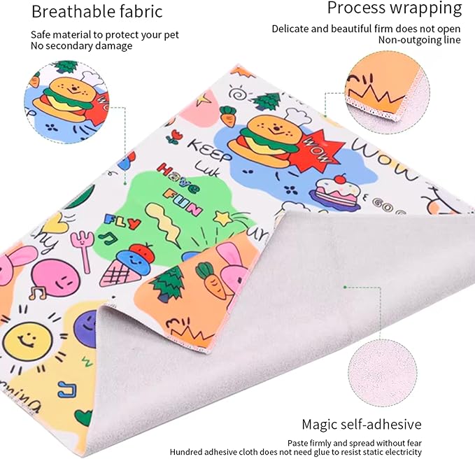 Cat Wrap for Cutting Nails Self-Adhesive Cat Grooming Wrap Cat Nail Clipper Hammock Soft Cat Restraint Bag for Nail Clipping Cat Grooming Supplies (M 13.5 in)