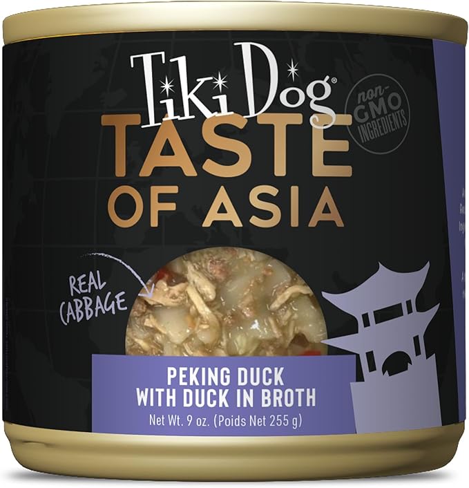 Tiki Dog Taste of The World Wet Dog Food, Asia, Peking Duck with Duck in Broth, 9 oz. Can (8 Count)