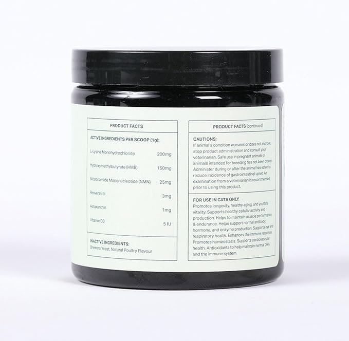 Longevity+ Cat Health Supplement - Immune Support, Muscle Strength, and Respiratory Health - 90 Servings