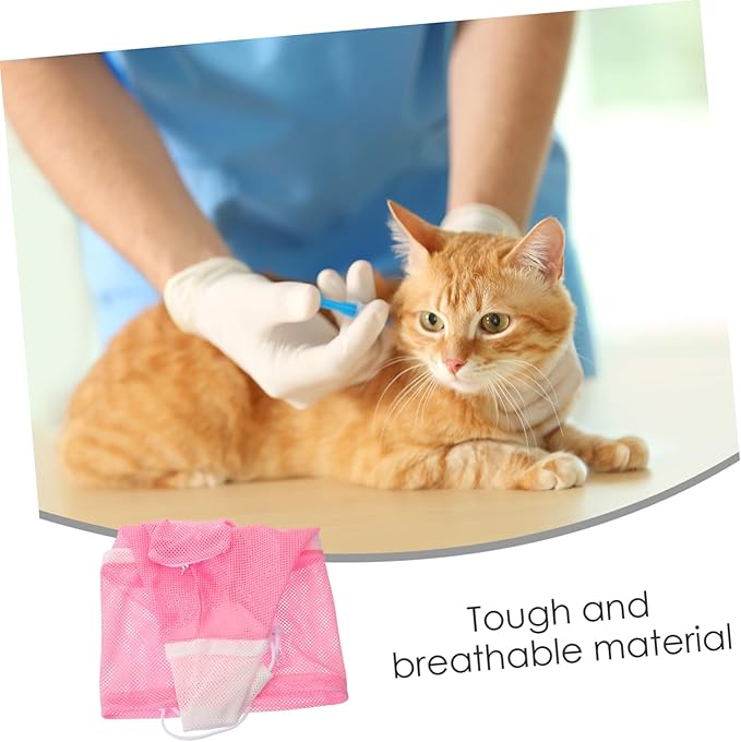 Milisten Multi-Function Cat Grooming Bag Breathable Mesh Pet Bathing Pouch for Easy Nail Trimming Bathing and Grooming Fast-Dry Design for Cats and Kittens