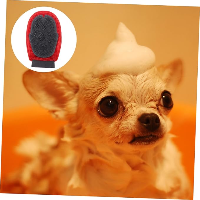 TOYANDONA Double Sided Pet Massage Glove Brush for Gentle Grooming Efficient Hair Deshedding Tool for Cats Dogs with Breathable Mesh Comfortable Padding for Pet Care