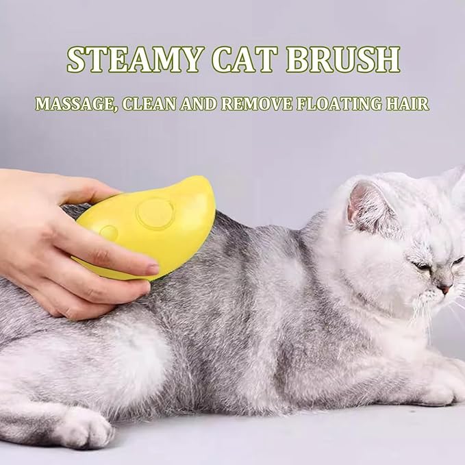 Cat Steamer Brush, Electric Cat Brush With Spray, Self Cleaning Steams Cat Brush, Multifunctional Dog Steamer Brush For Massage, 3 In 1 Cat Grooming Brush Pet Hair Removal Comb For Cat And Dog