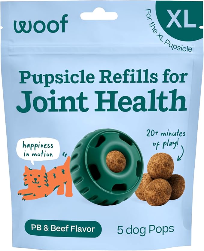 WOOF Hip & Joint Pupsicle Refill Pops - Dog Supplement for The Pupsicle Toy to Support Joint Health, Recovery, and Mobility - Extra Large Pops