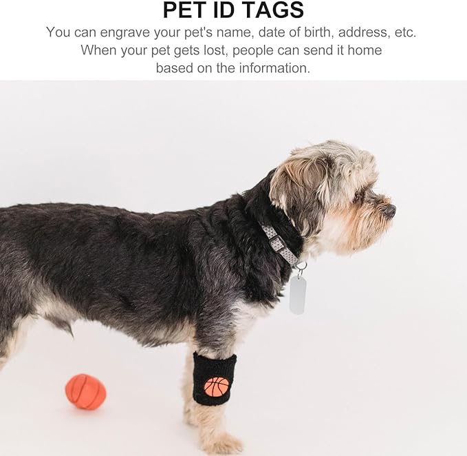 Alasum 20pcs Blank Aluminum Dog Tags 38x25mm Silver Metal Pet Id Tags for Engraving Sturdy Pet Supplies for Dogs and Puppies