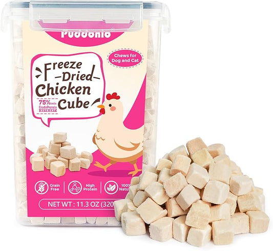 Freeze Dried Dog & Cat Treats – Single Ingredient Chicken Breast, High Protein Training Treats & Food Topper, 11.3 oz