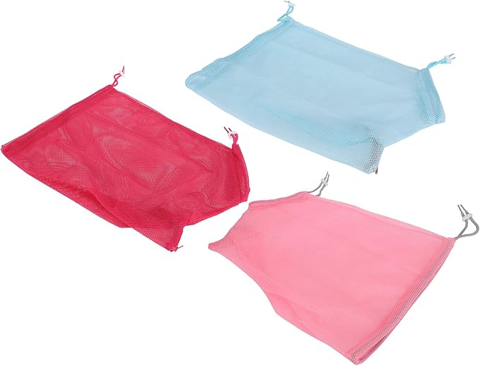 ZJchao Cat Bathing Bag, Breathable Cat Grooming Washer Mesh Bag Dog Hanger for Nail Trimming Grooming Bathing Polyester Soft Washing for Trimming Nail Cut (Blue + Rose red + Pink)