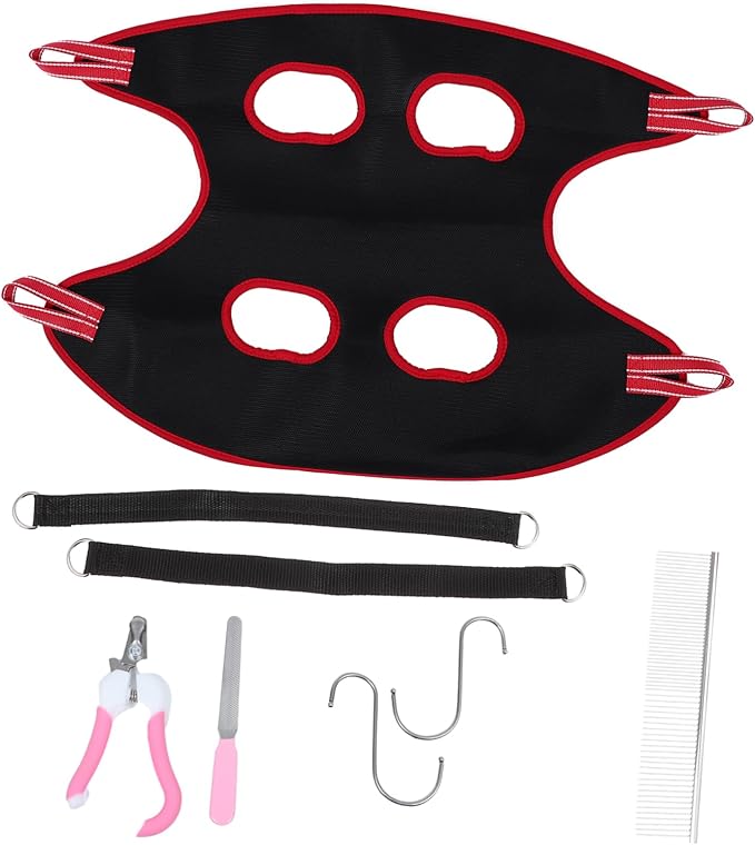 1set Pet Grooming Hammock for Cats Dogs Breathable Design for Easy Nail Trimming Random for Pets Convenient Assembly Disassembly Grooming Tool