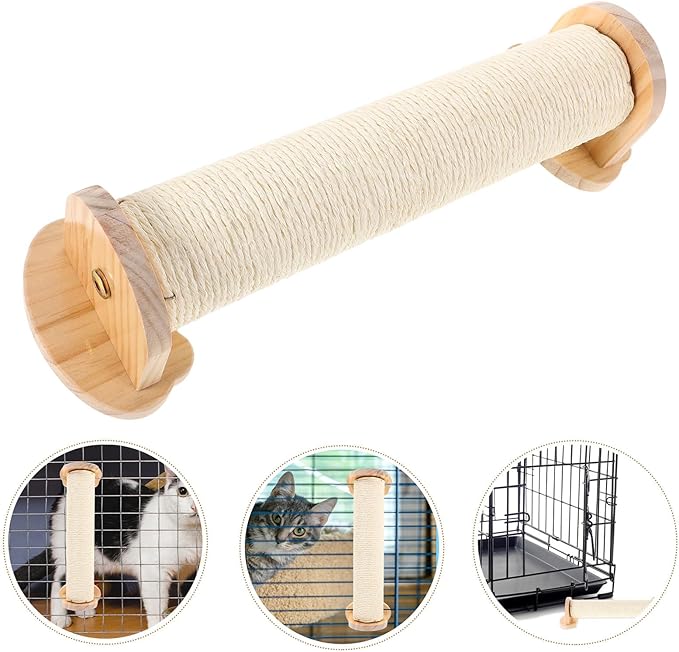 NUOBESTY Hanging Cat Scratching Post Sisal Sturdy Clawing Pole for Indoor Cats Kitten Cage Accessory Furniture Protection